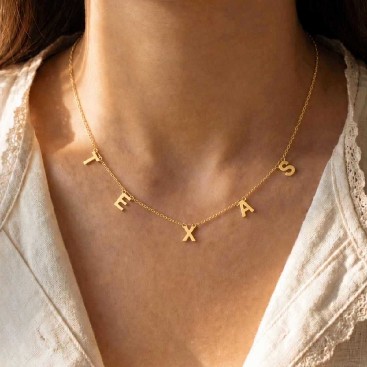 Gold Texas Charm Necklace