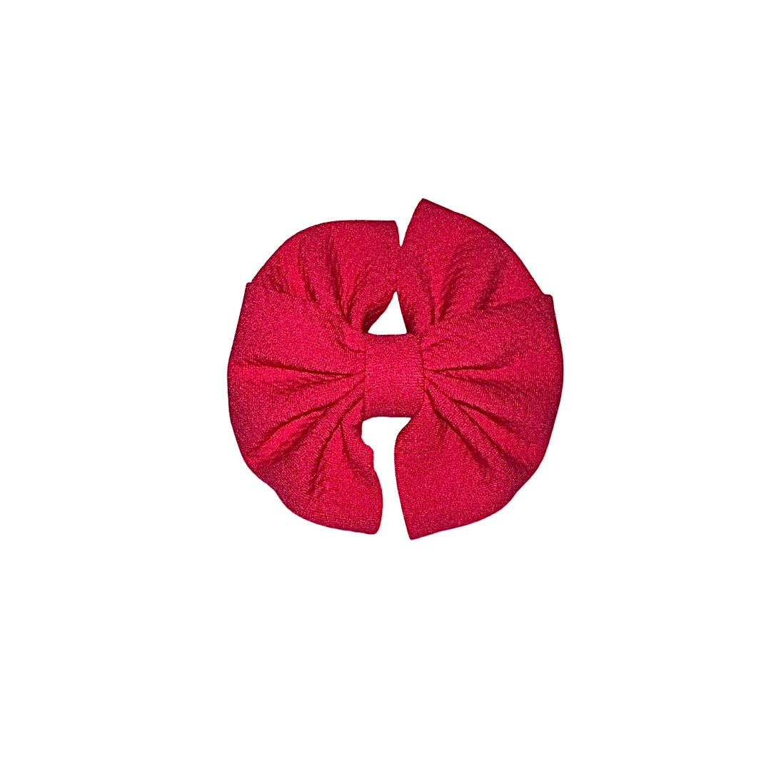 Red Velvet Cake Messy Clip Bow