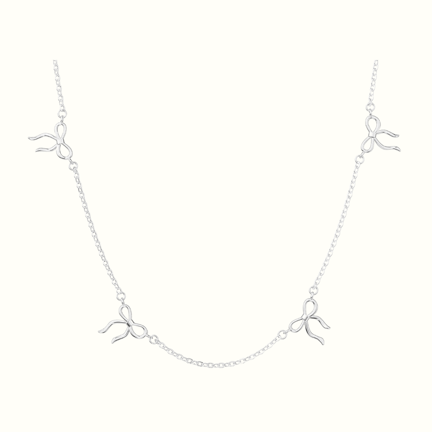 Silver Bow Necklace