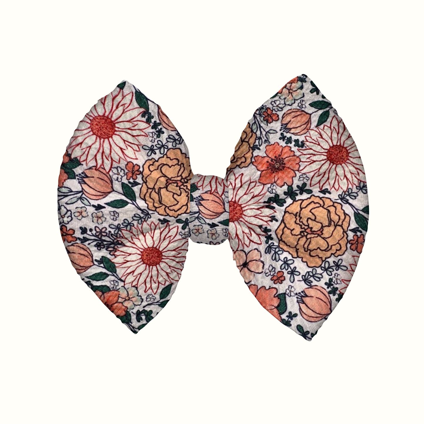 Vintage Floral Clip Bow