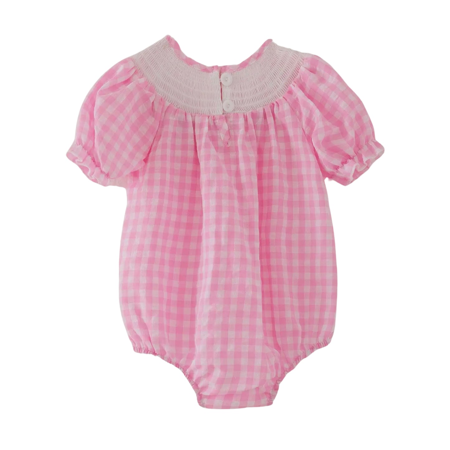 Pink Farm Smocked Romper