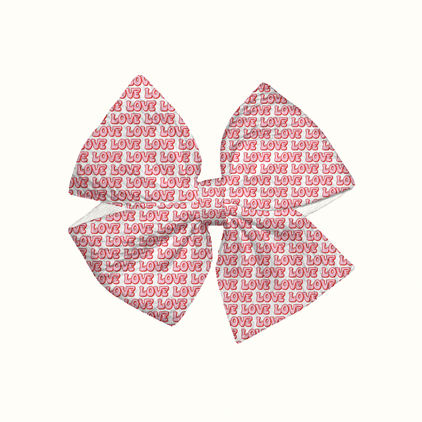 L-O-V-E Pinwheel Clip Bow
