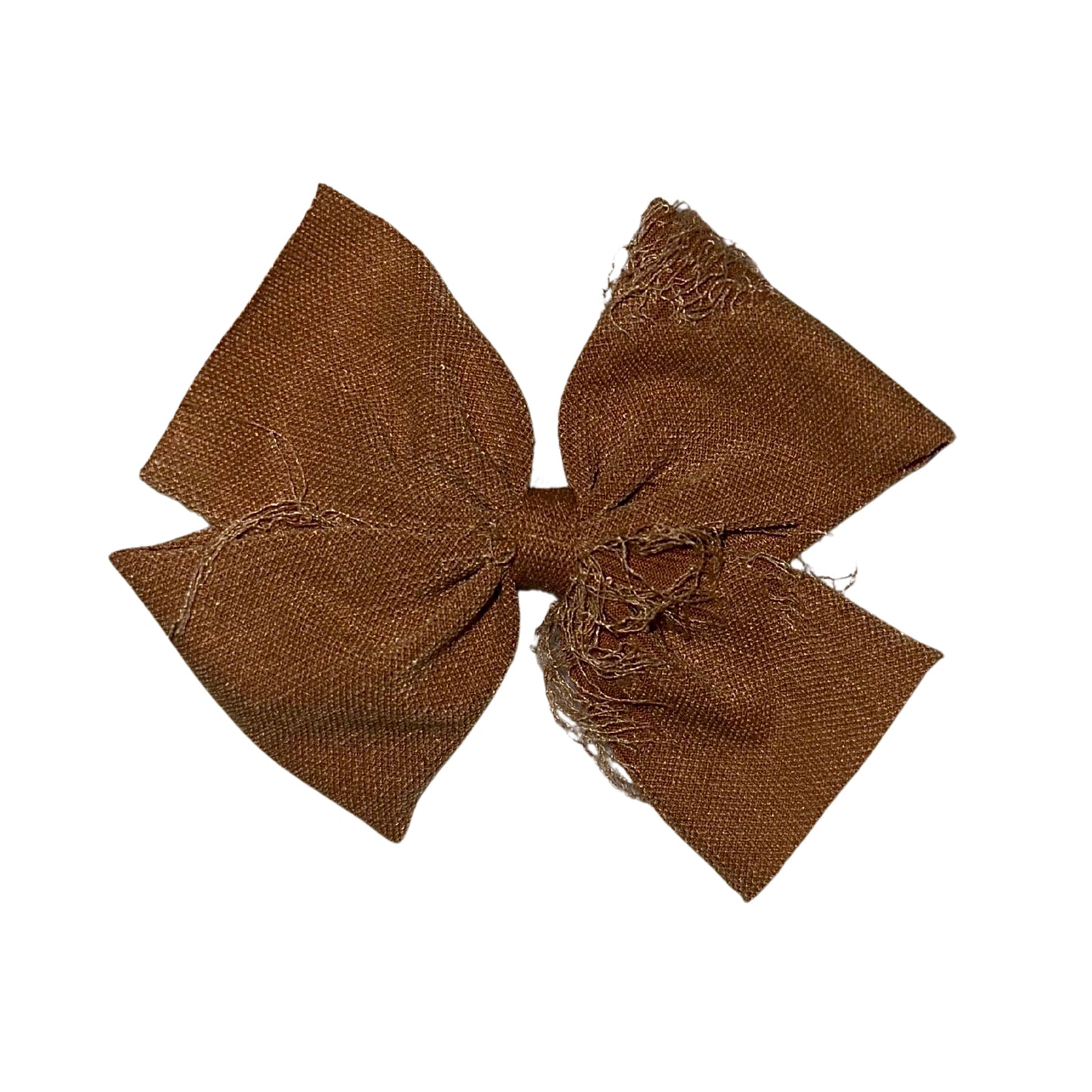 Distressed Mocha Pinwheel Clip Bow