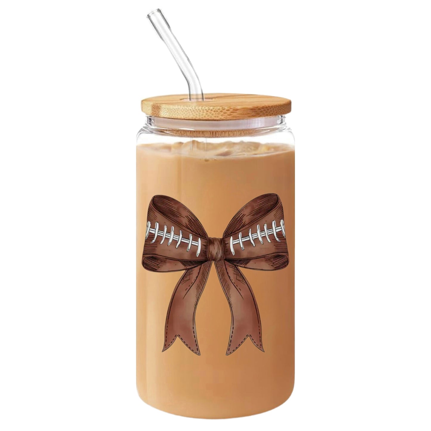 Football Bow Glass Cup