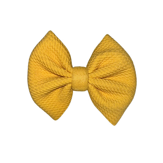 Yellow Mustard Clip Bow