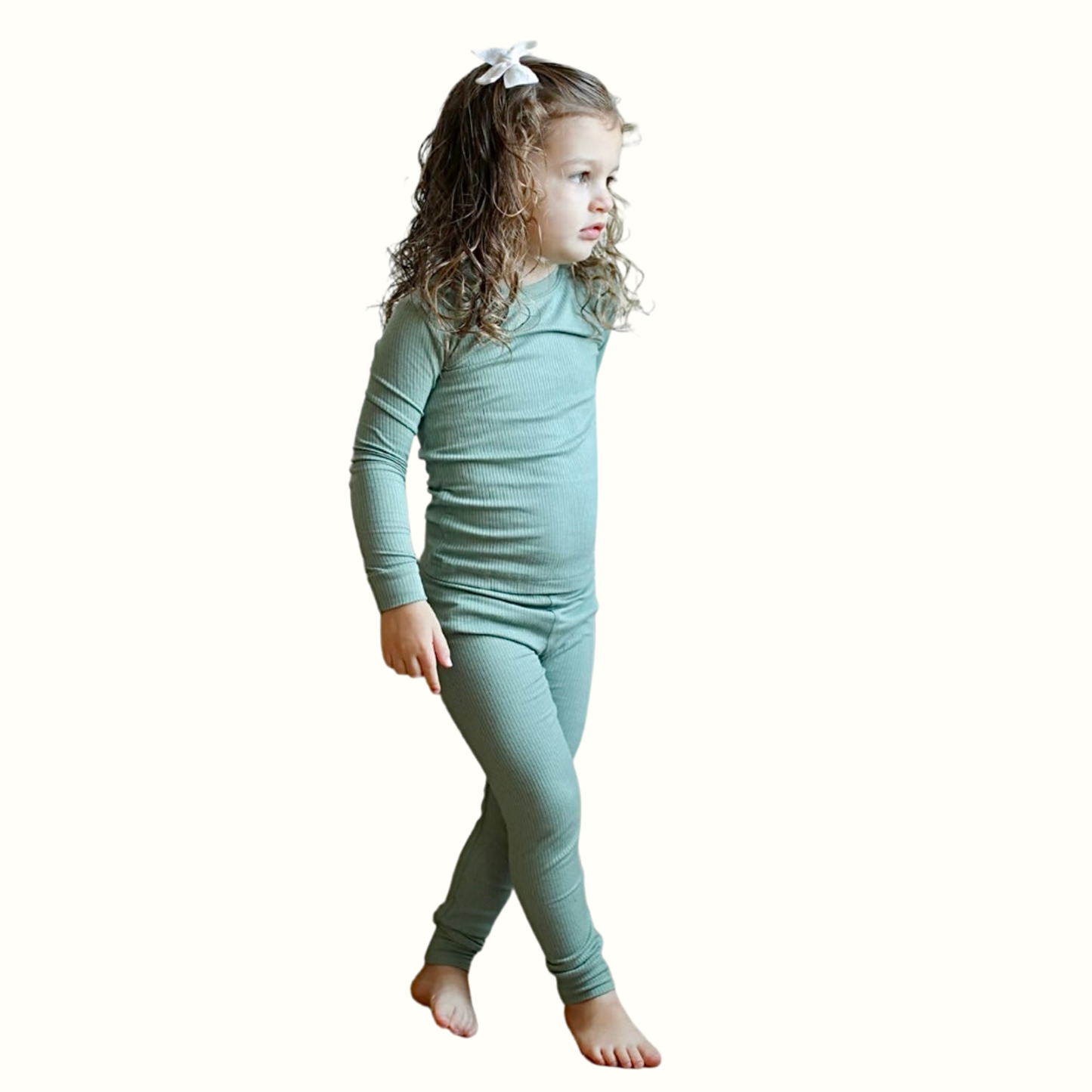 Jade Ribbed Bamboo 2 Piece Set