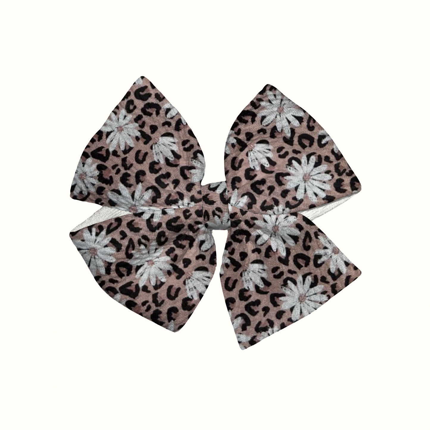 Little Miss Leopard Pinwheel Clip Bow