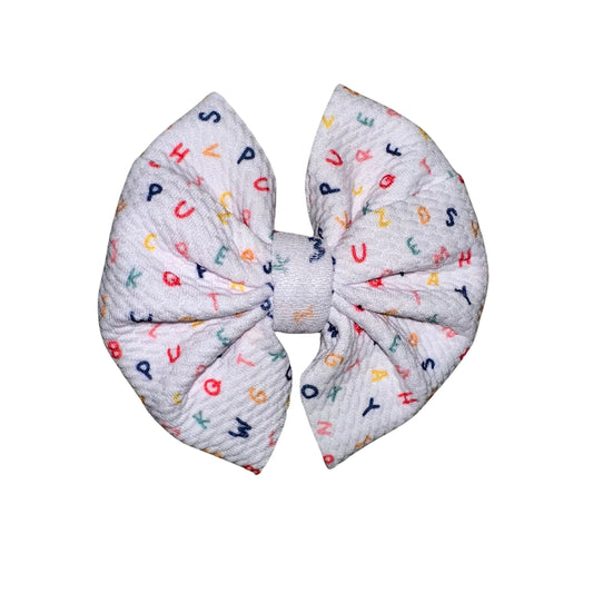 Alphabet Soup Messy Clip Bow