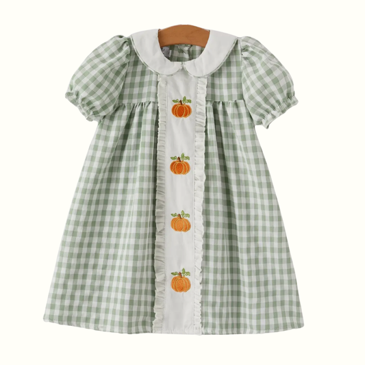 Fall Pumpkins Smocked Dress