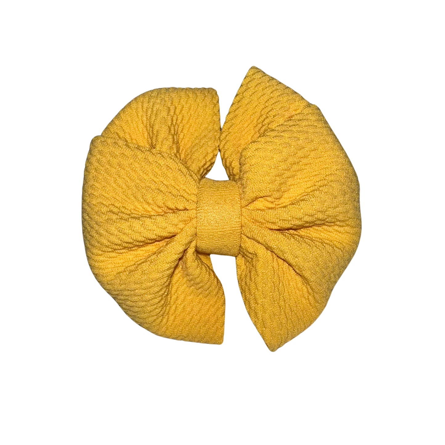 Yellow Mustard Messy Clip Bow