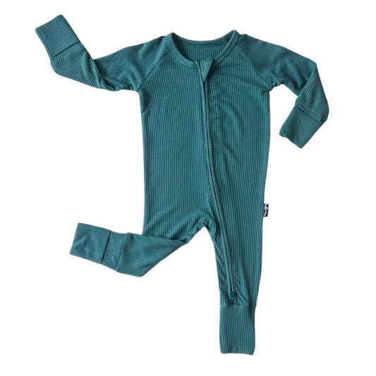 Peacock Ribbed Bamboo Convertible Romper