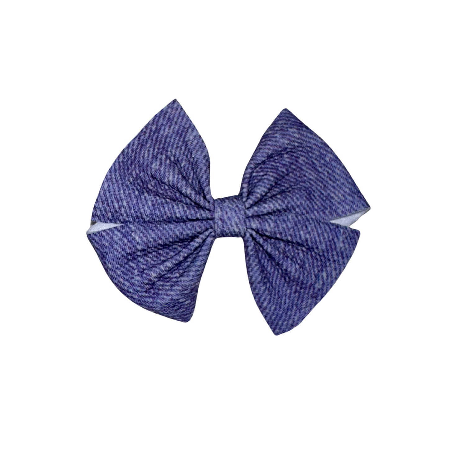 Blue Jean Pinwheel Clip Bow