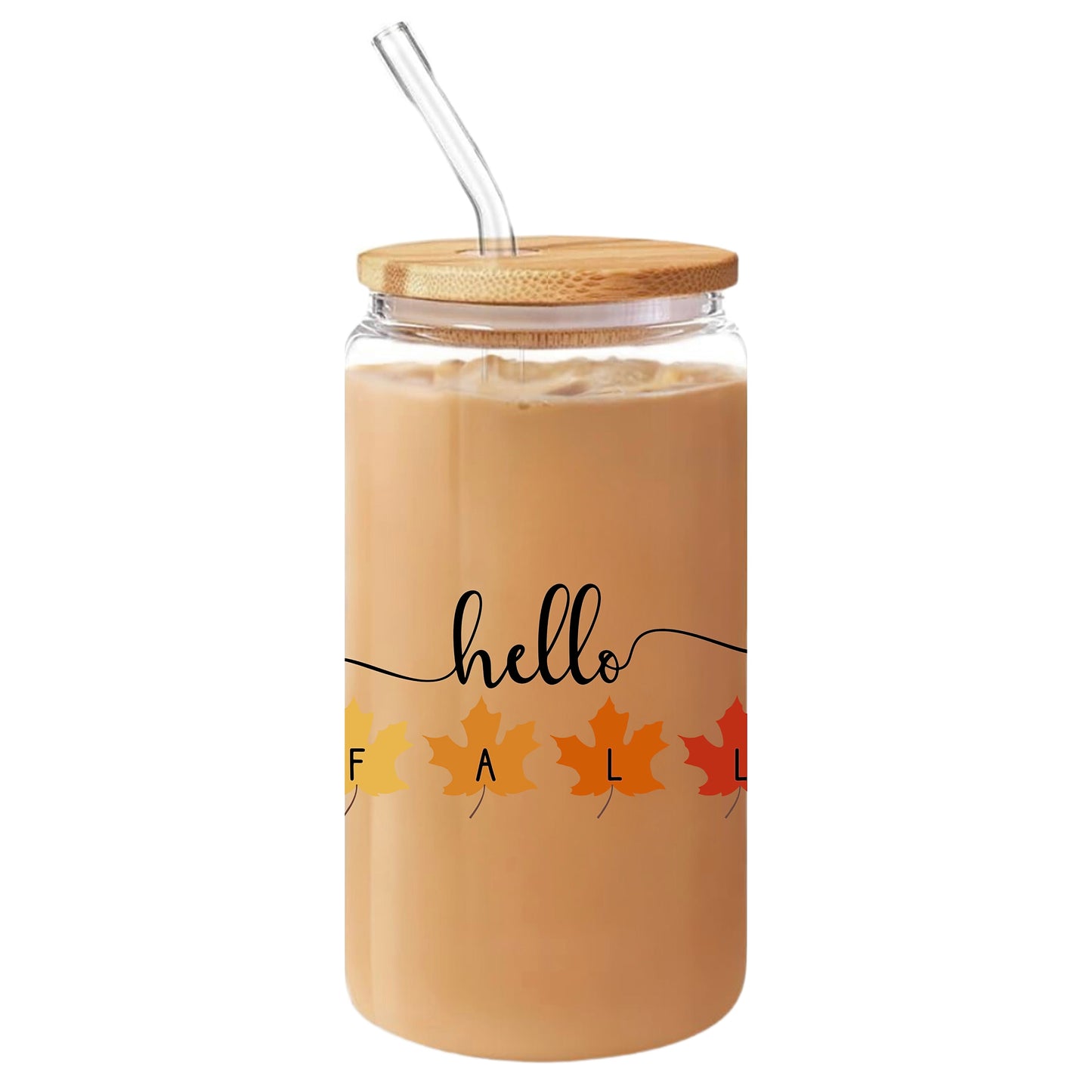 Hello Fall Glass Cup