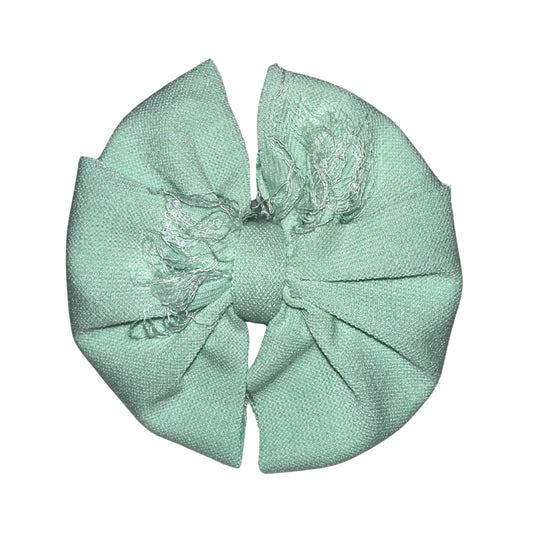 Distressed Mint Messy Clip Bow