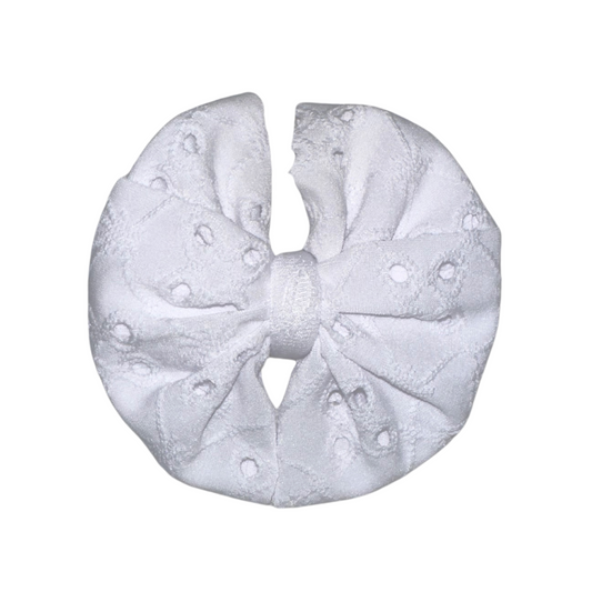 Pearl White Messy Clip Bow