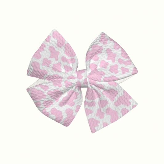 Strawberry Milk Pinwheel Clip Bow