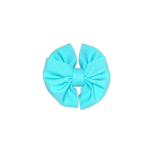 Aquamarine Messy Clip Bow