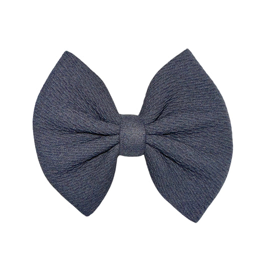 Charcoal Grey Clip Bow