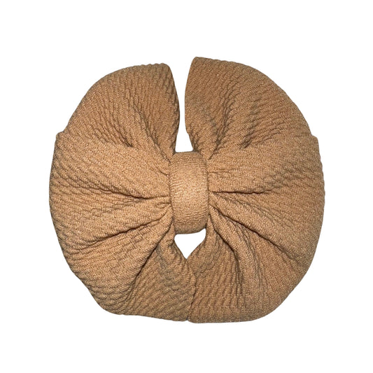 Taupe Messy Clip Bow