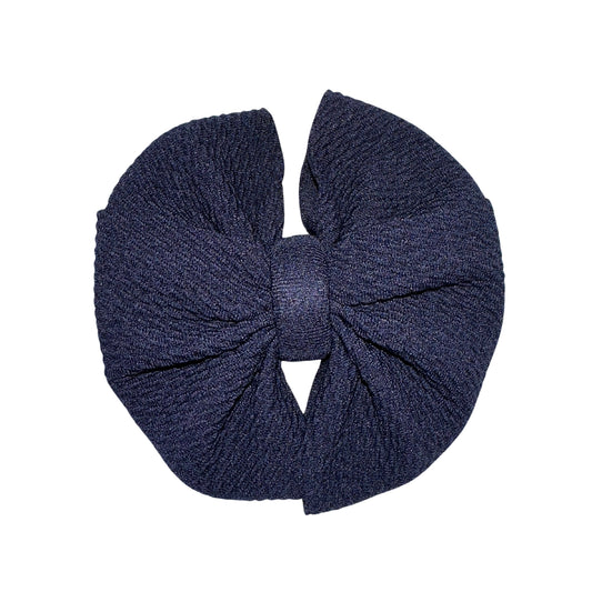 Navy Messy Clip Bow