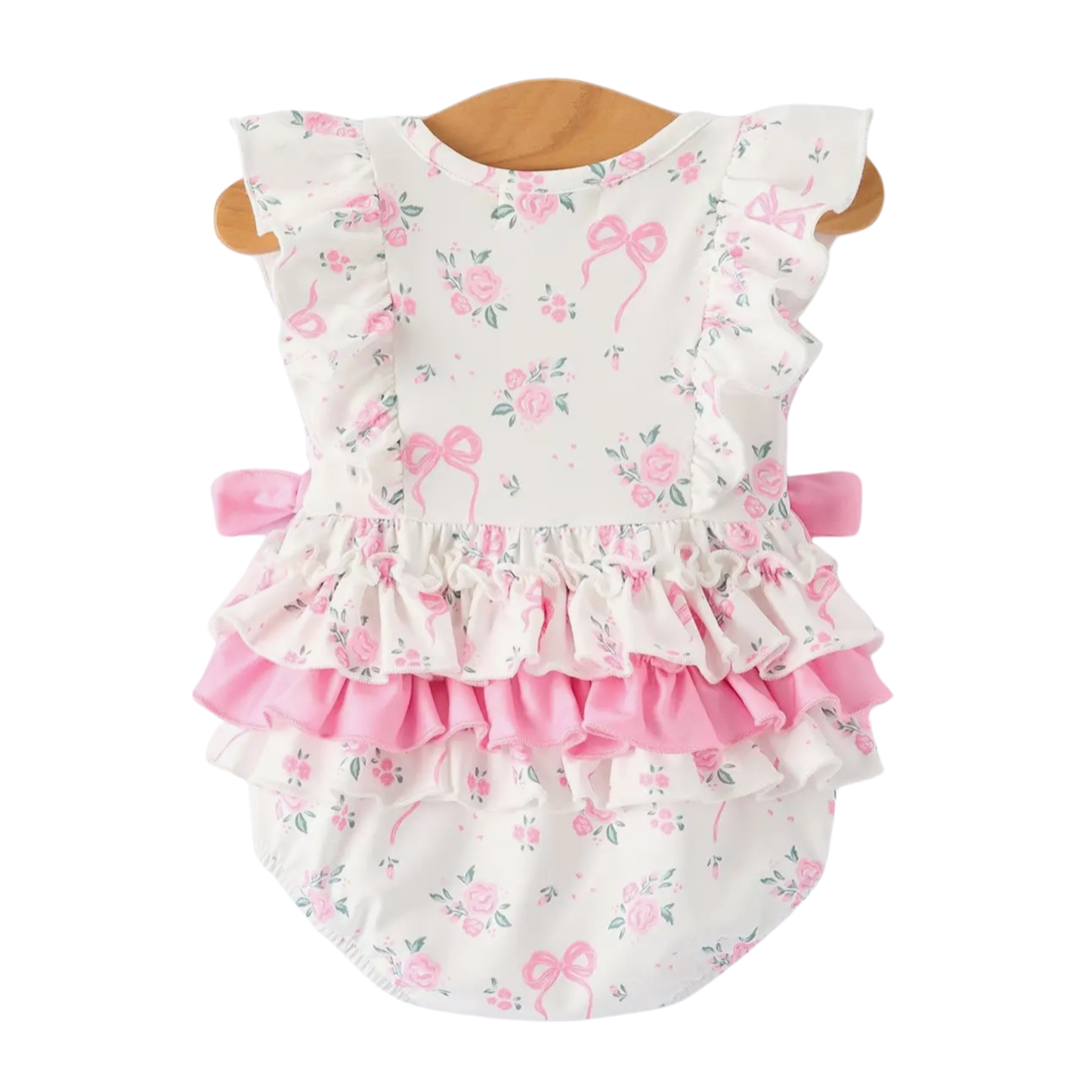 Pink Floral Bubble Romper