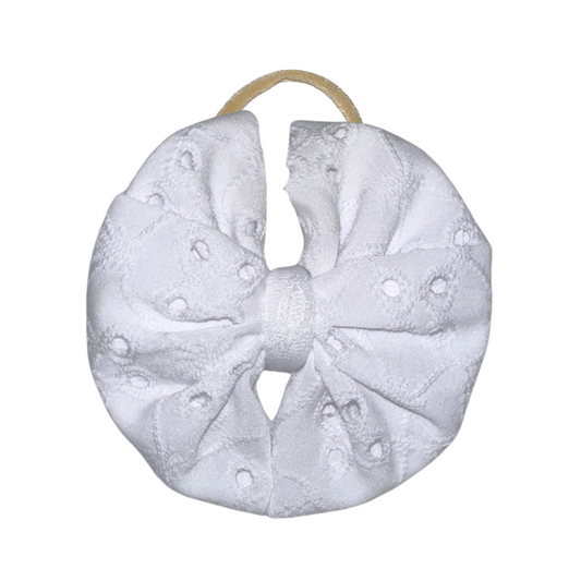 Pearl White Messy Nylon Headband