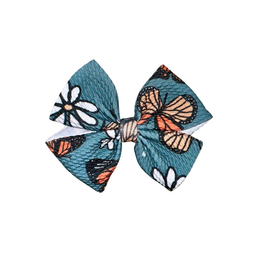 Butterfly Garden Pinwheel Clip Bow