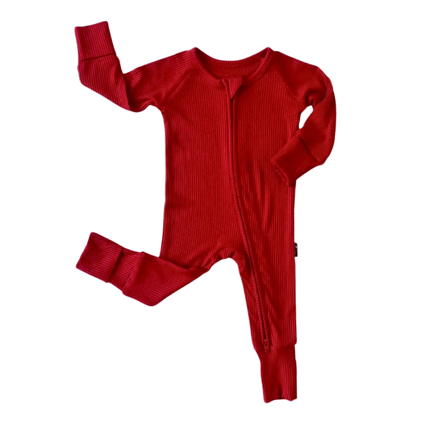 Crimson Red Ribbed Bamboo Convertible Romper