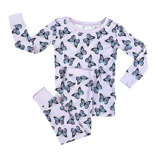 Purple Butterflies Bamboo 2 Piece Set
