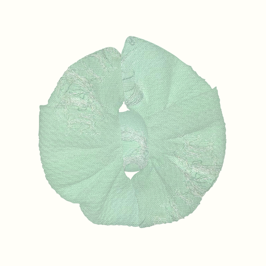Distressed Mint Messy Clip Bow