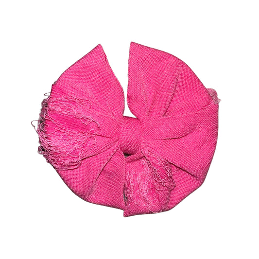 Distressed Pink Dragon Fruit Messy Clip Bow