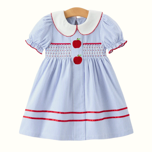 Back To School Apple Smocked Dress