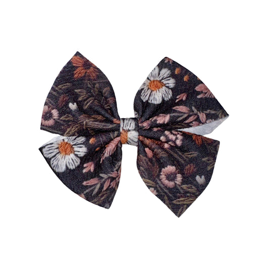 Fall Meadow Pinwheel Clip Bow