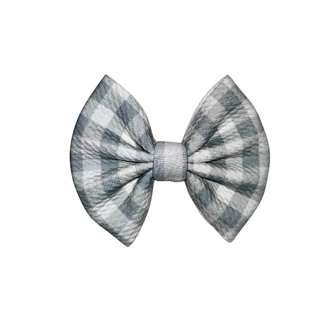 Spring Gingham Clip Bow