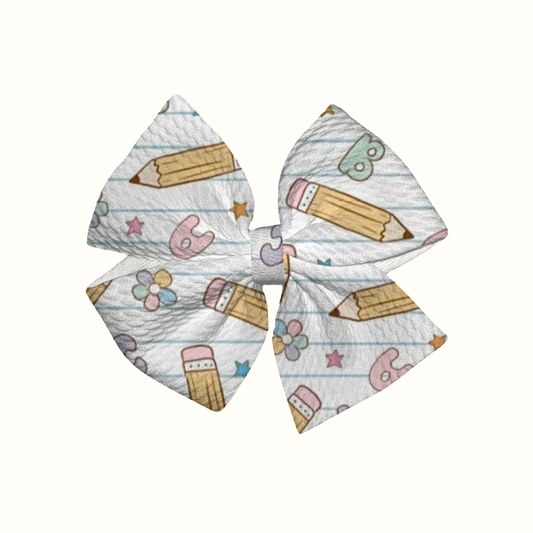 Pencil Me Pretty Pinwheel Clip Bow