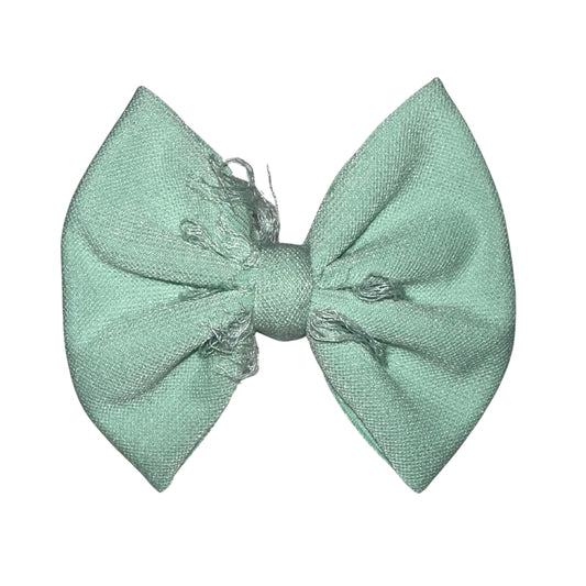 Distressed Mint Clip Bow