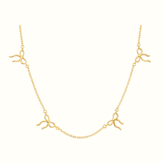 Gold Bow Necklace
