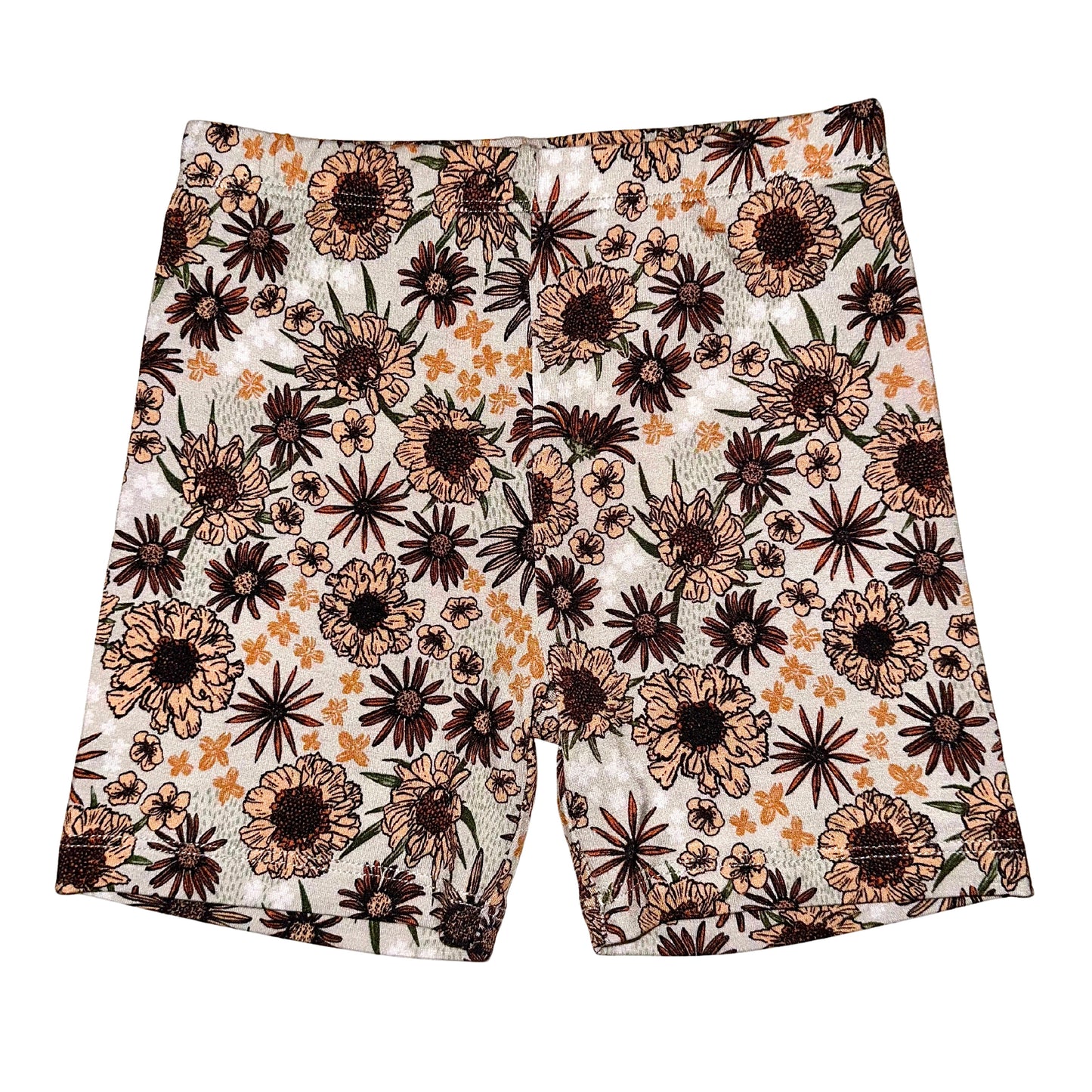 Sunflower Field Bamboo Biker Shorts