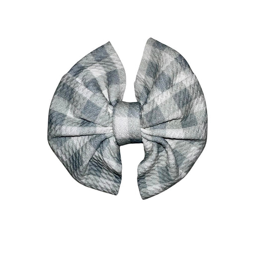 Spring Gingham Messy Clip Bow