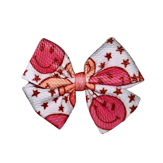Remember To Smile Pinwheel Clip Bow