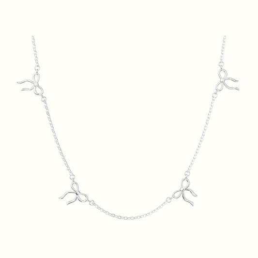 Silver Bow Necklace