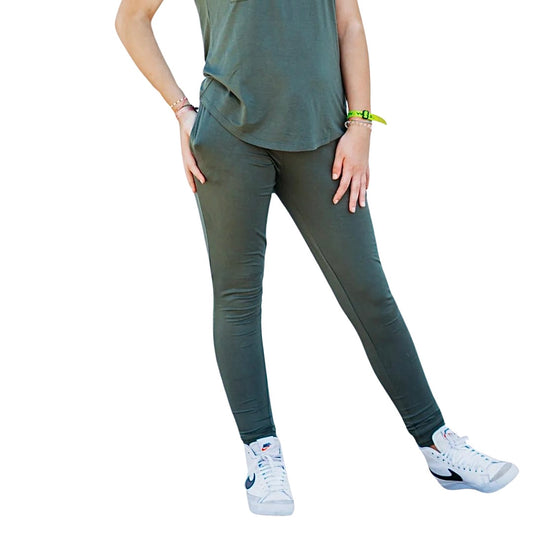 Olive Drab Bamboo Mom Joggers