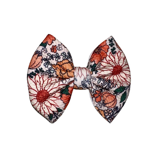 Vintage Floral Clip Bow