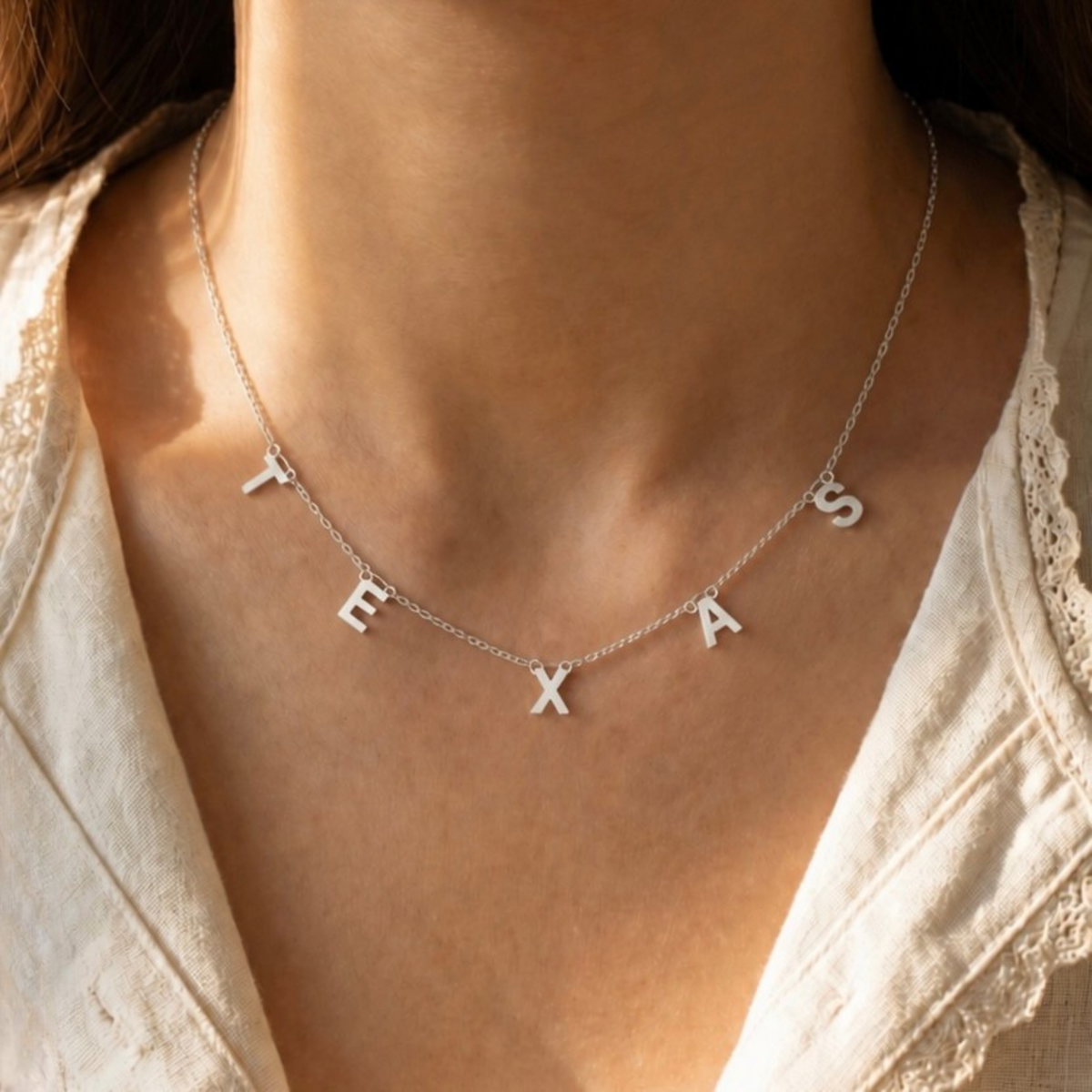 Silver Texas Charm Necklace
