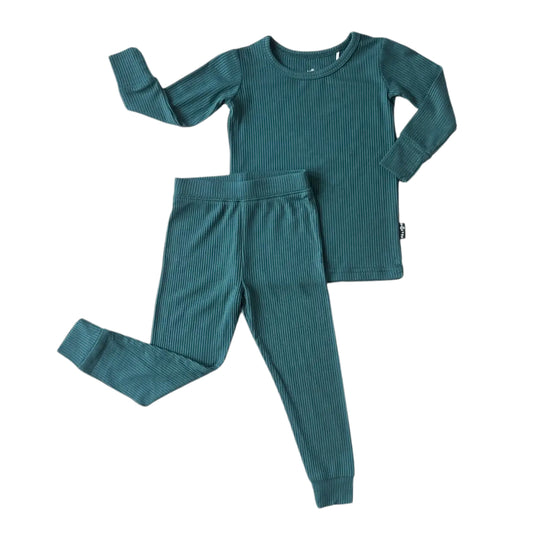 Peacock Ribbed Bamboo 2 Piece Set