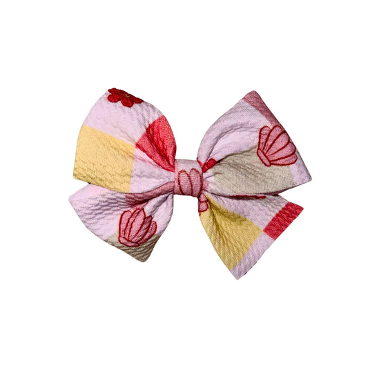 Seashells On The Seashore Pinwheel Clip Bow