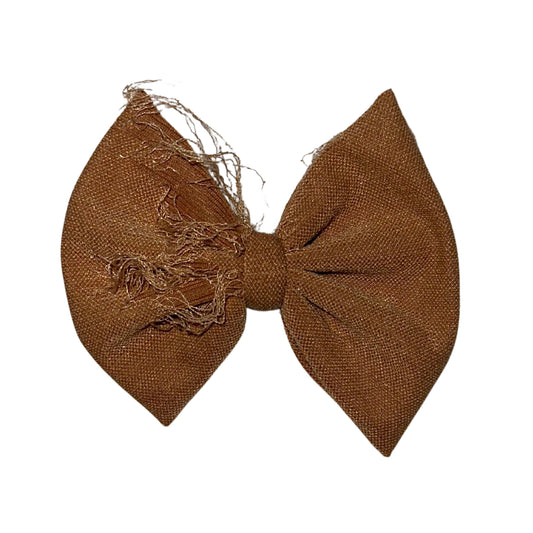 Distressed Mocha Clip Bow
