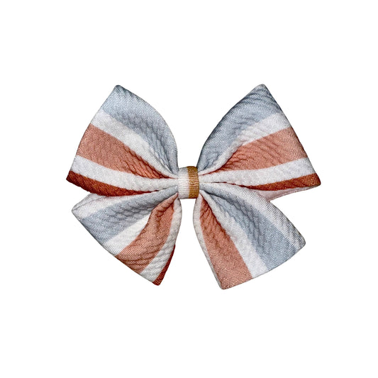 Summer Stripes Pinwheel Clip Bow
