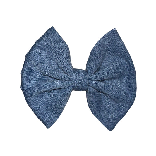French Blue Clip Bow