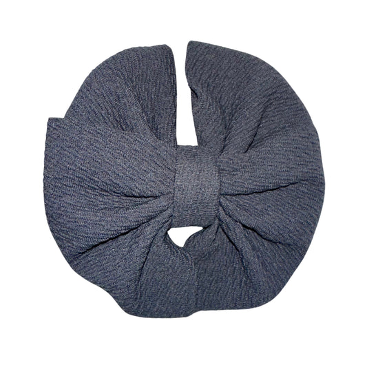 Charcoal Grey Messy Clip Bow